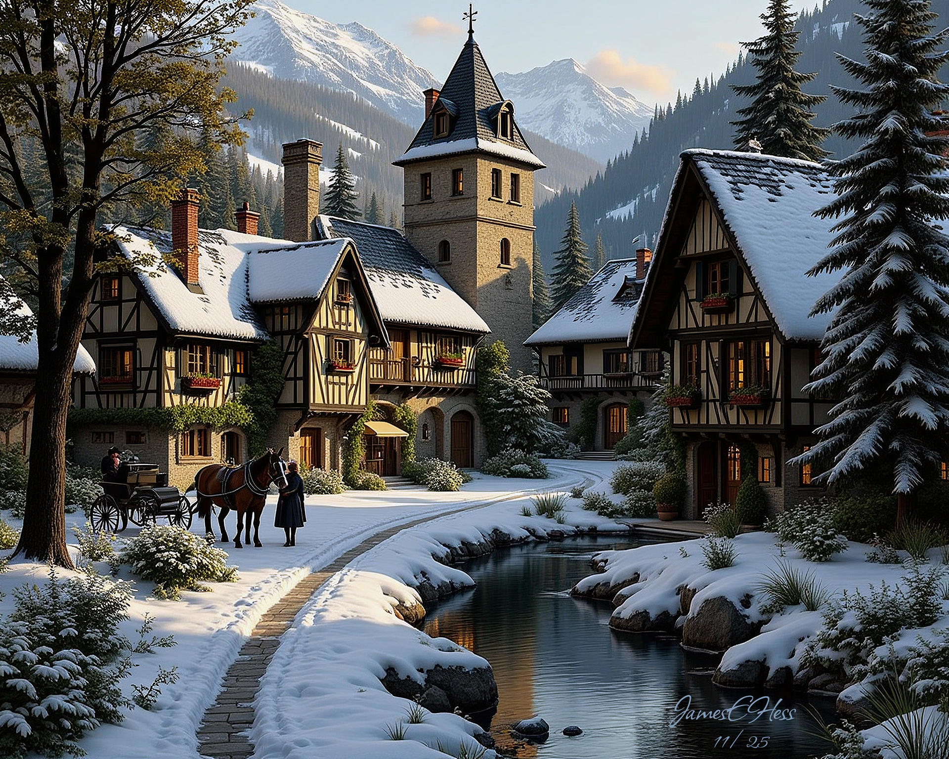 Village near the Alps by mindsap on DeviantArt