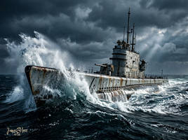 USS Bluegill Recharging Her Batteries
