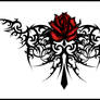 Gothic Maroon Rose Tattoo