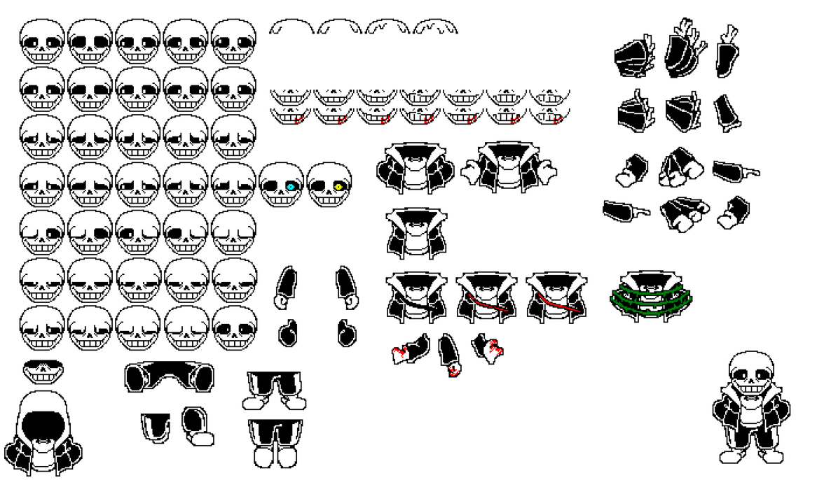 [Undertale] Sans sprite sheet by GFlowey on DeviantArt