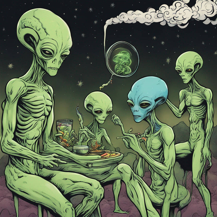 Smoking weed with aliens by WanderRenders on DeviantArt