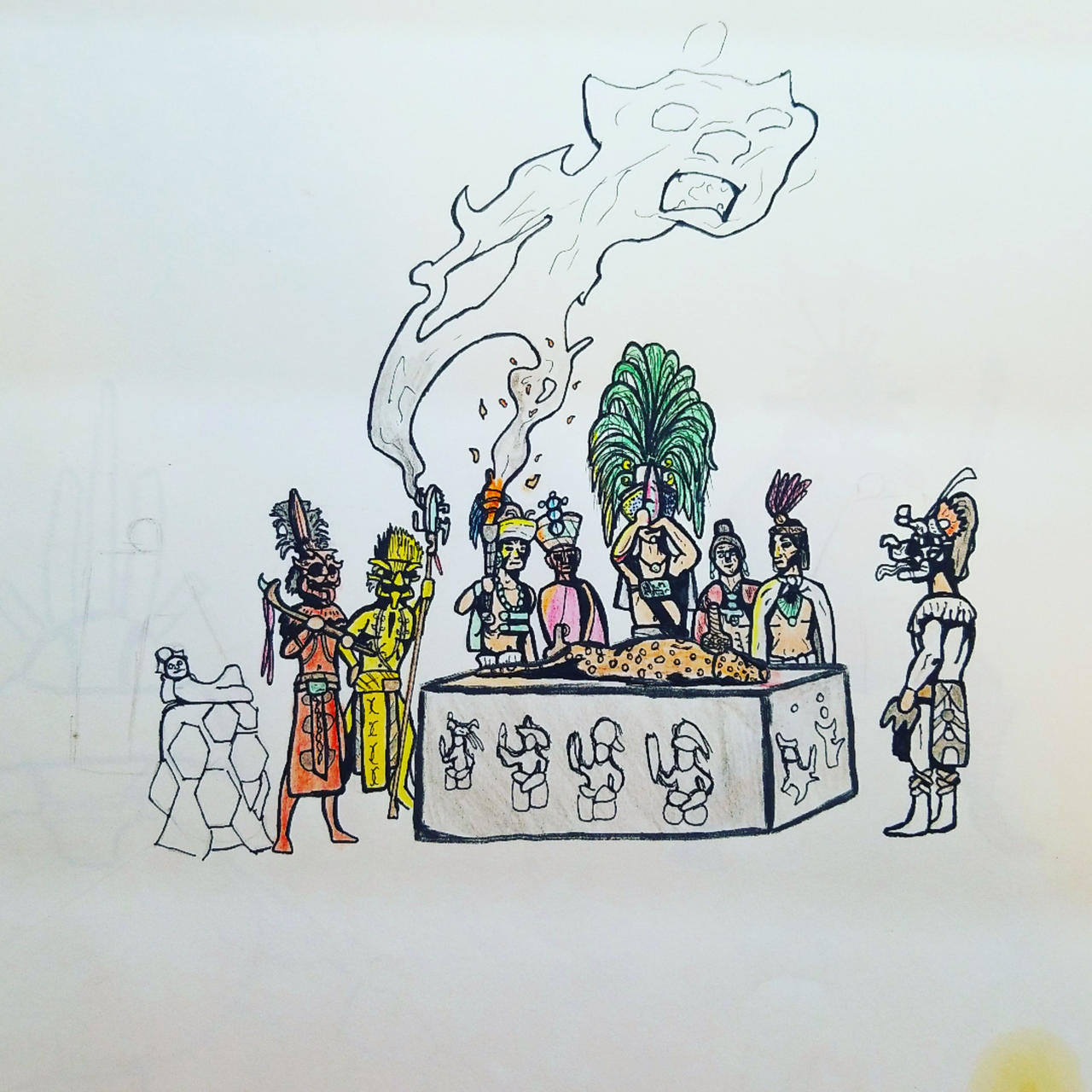 Drawing of Mayan rituals by Brightistdark on DeviantArt