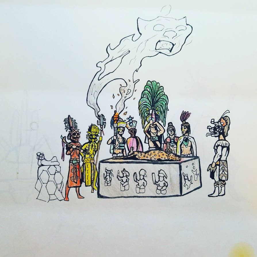 Fukkatsu Ritual Drawing Drawing of Mayan rituals by Brightistdark on DeviantArt