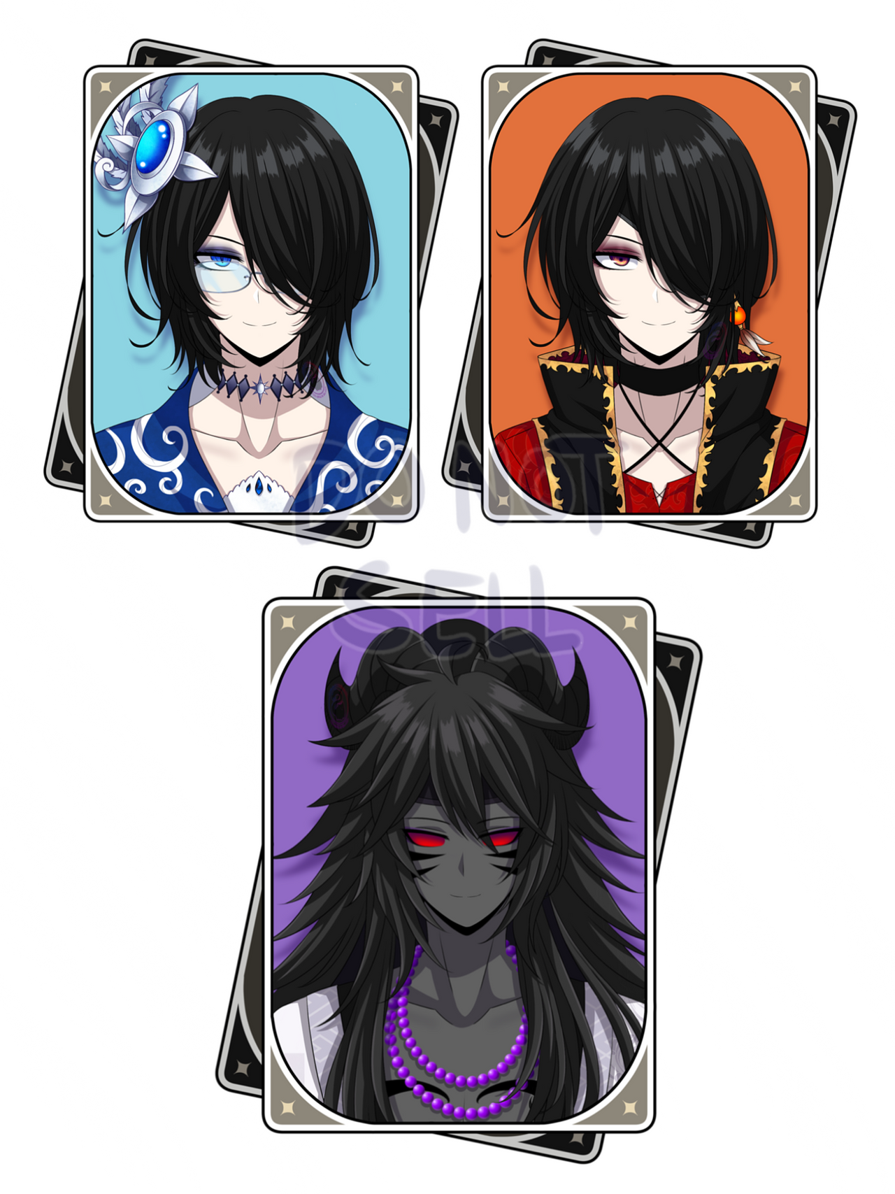 Genshin Character Cards[The Unholy Roommates ver.] by CNeko-chan