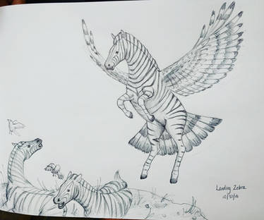 Inktober day 30 - Landing Zebra