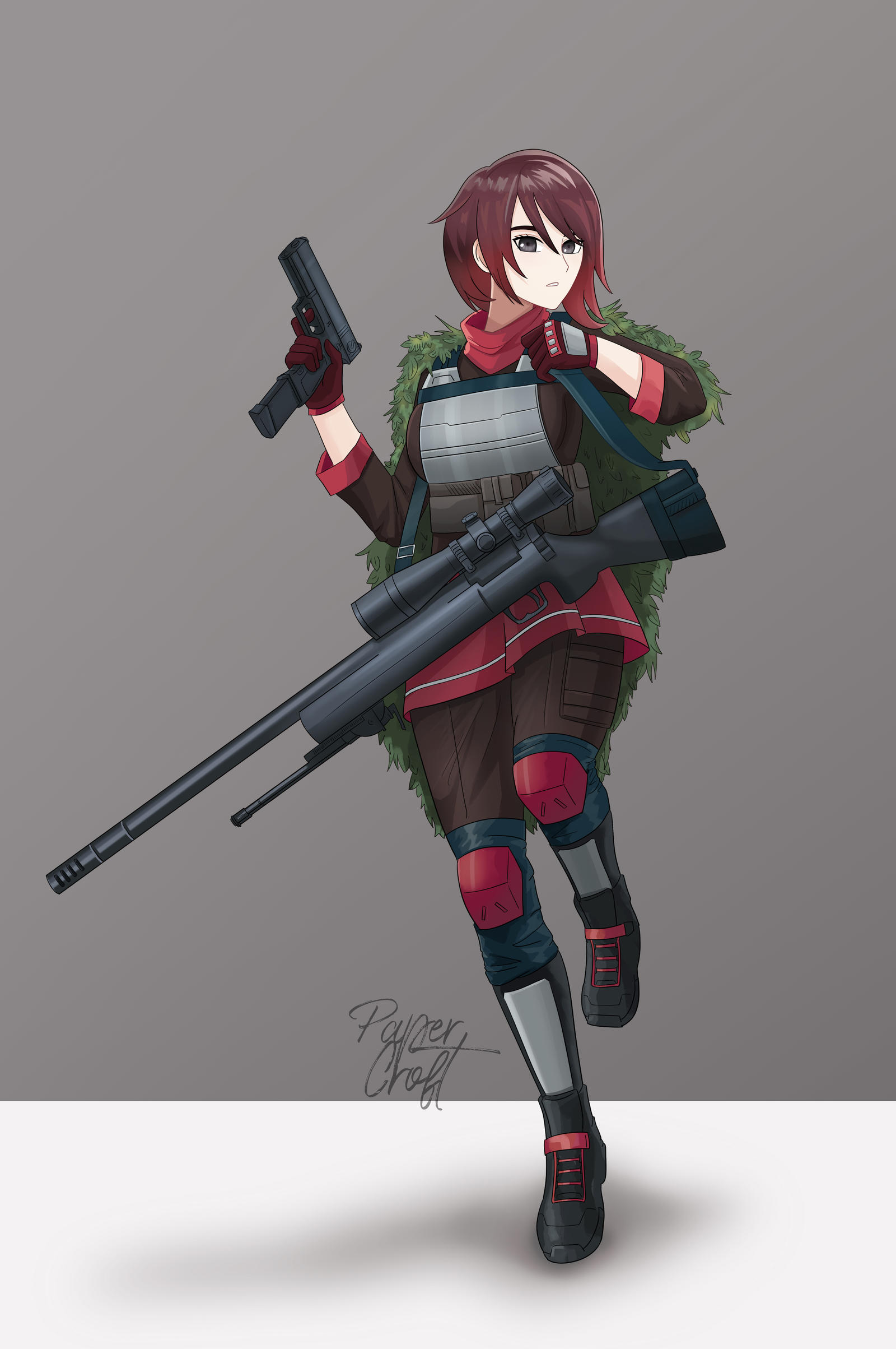 Ruby Army Ruby Rose - RWBY Mercenary Ver. by papercroft on DeviantArt