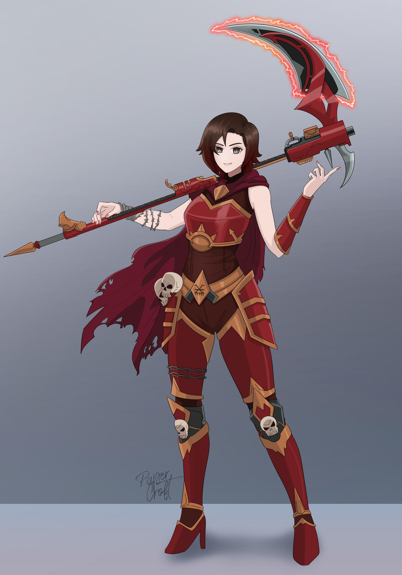 40k Ruby RWBY x Warhammer - Ruby Bloodreaper by papercroft on DeviantArt