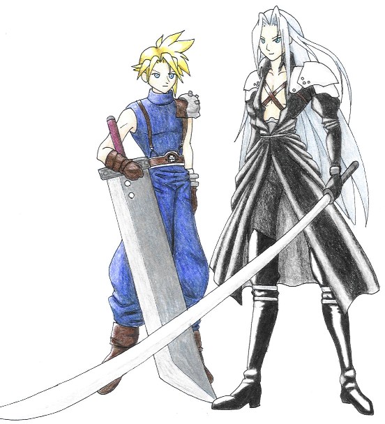 Cloud and Sephiroth