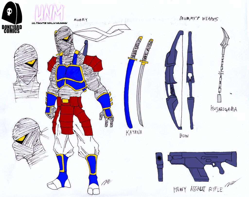 Ultimate Ninja Mummy model sheet