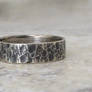 Mens Hammered Distressed Ring Silver Band