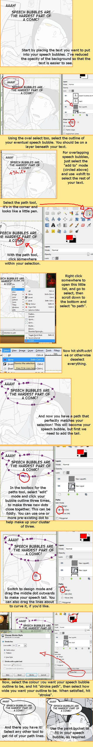 Make Speech Bubbles in GIMP