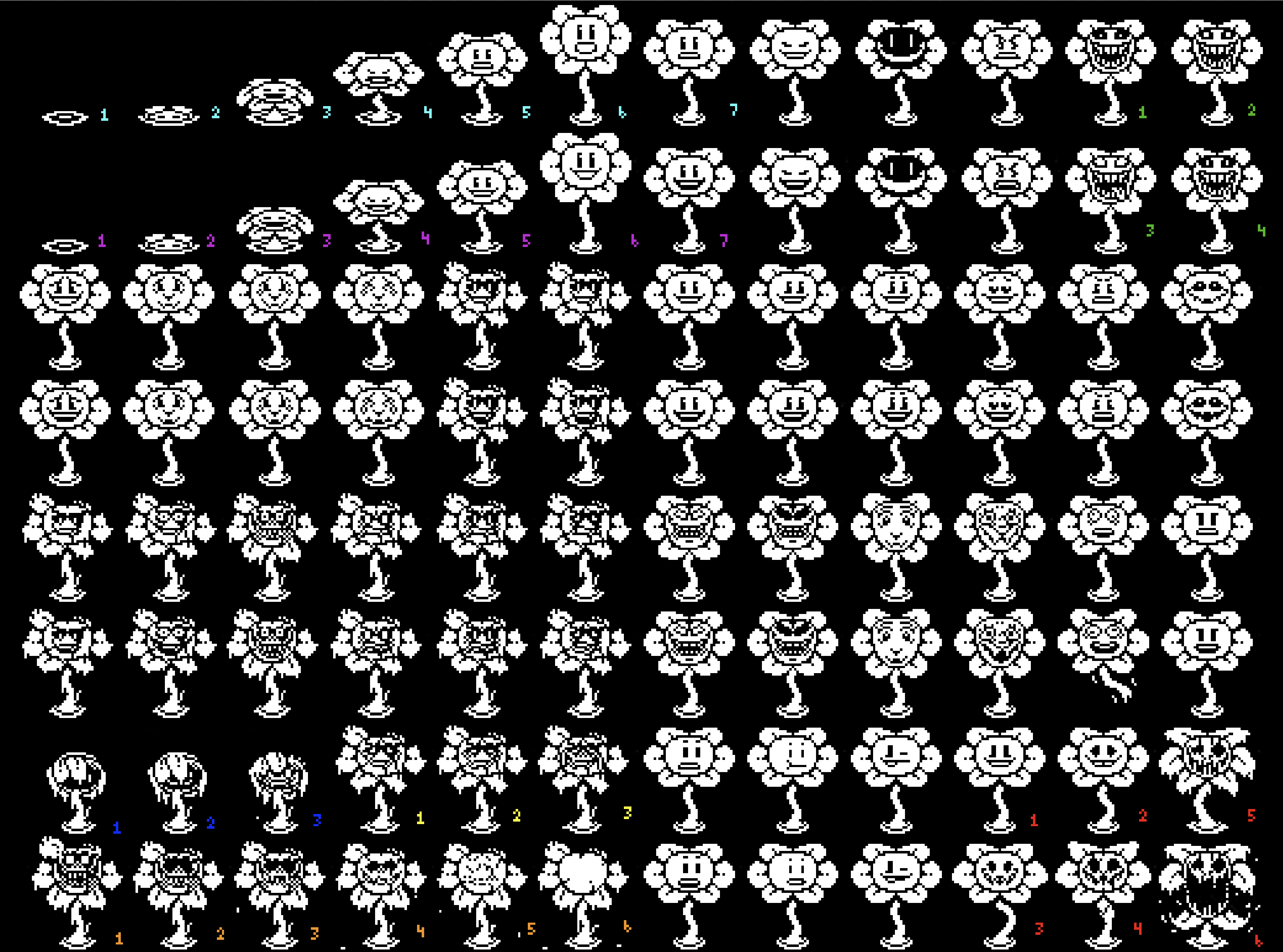 Undertale Flowey Sprite Sheet