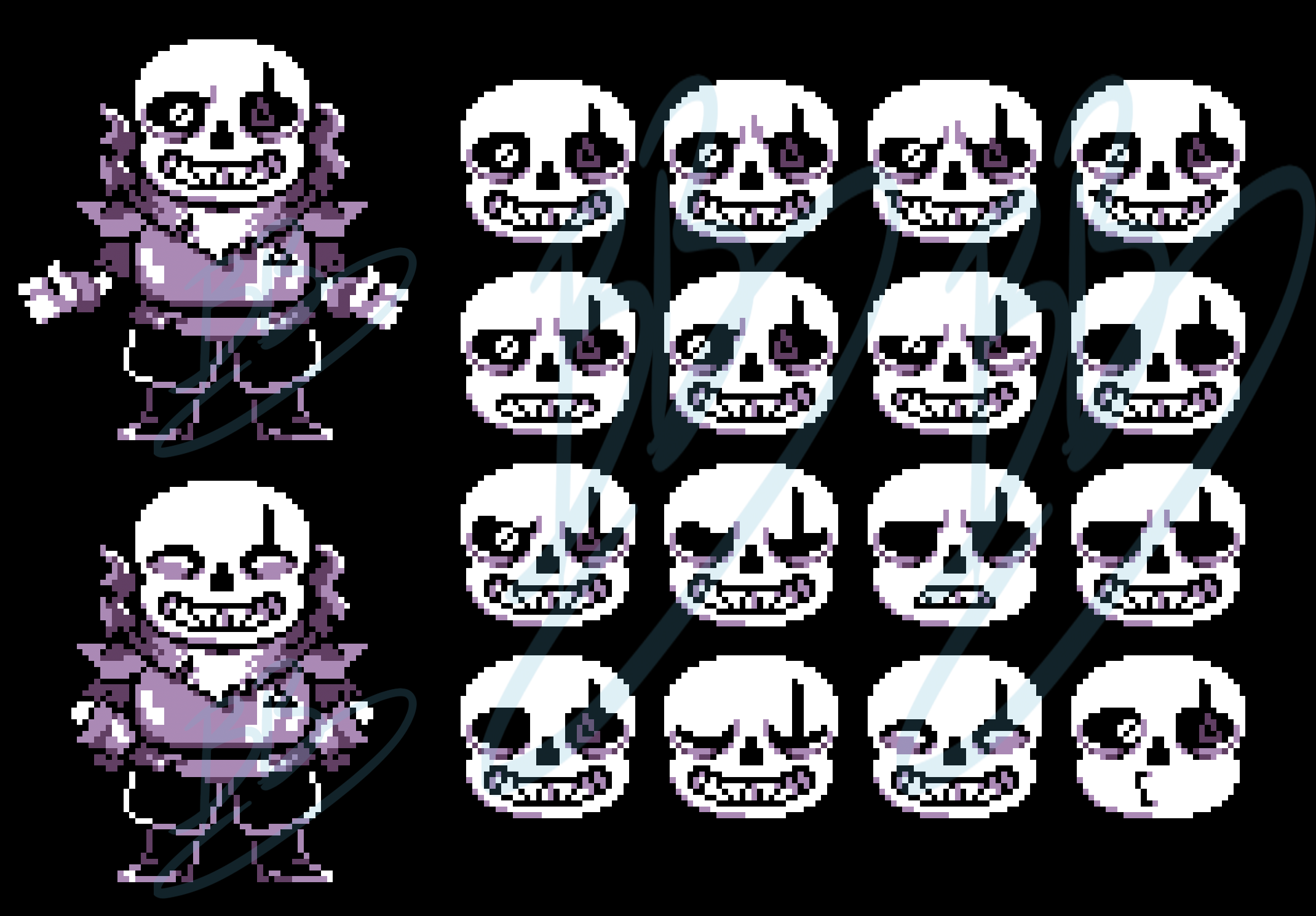 Sans Battle Sprites by flambeworm370 on DeviantArt