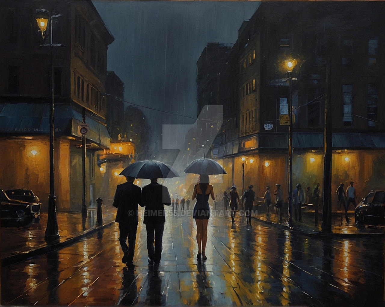 Painting of People walking