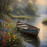 Old rowboat on the River