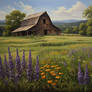 Old barn in summer