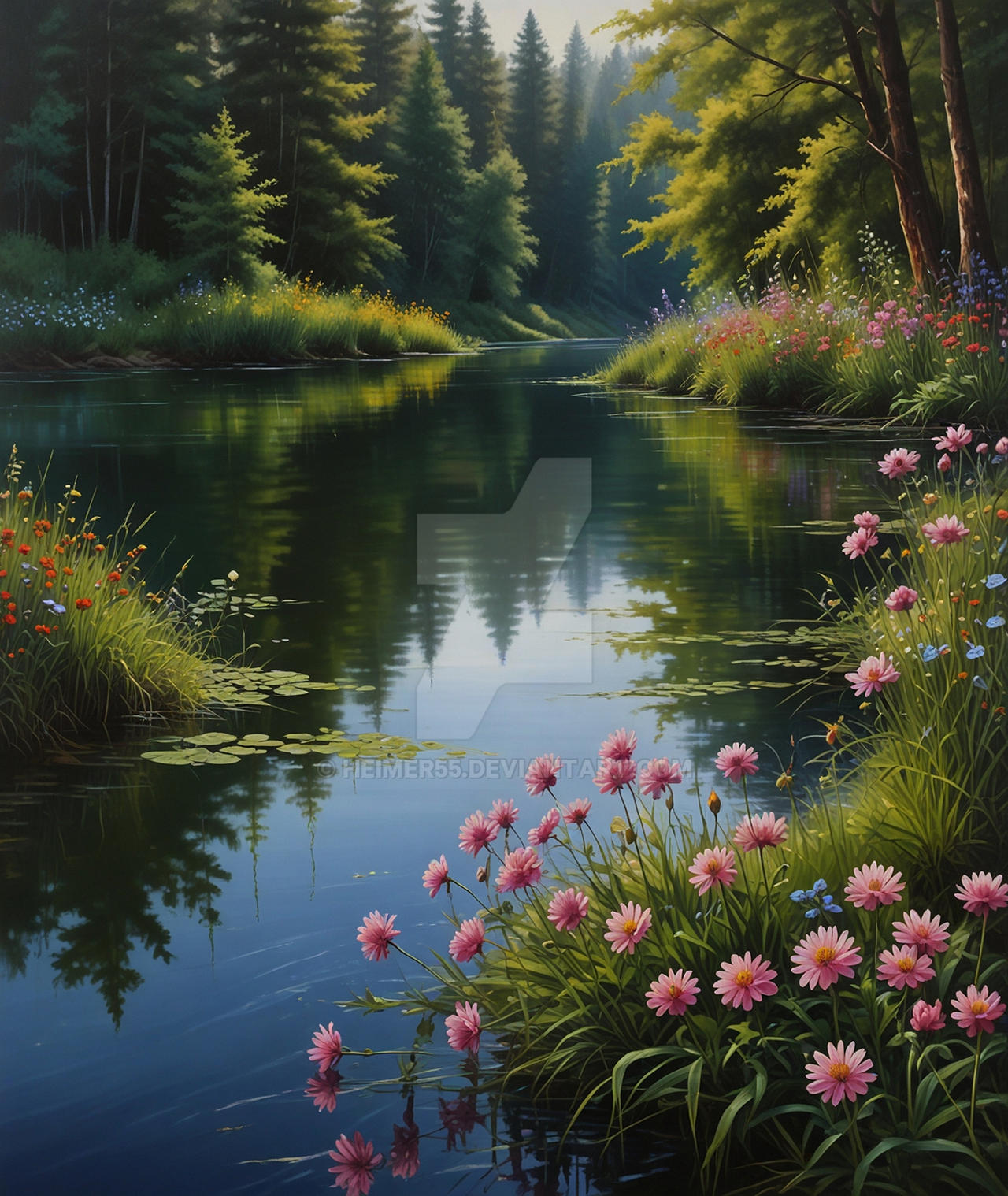 A small river in summer