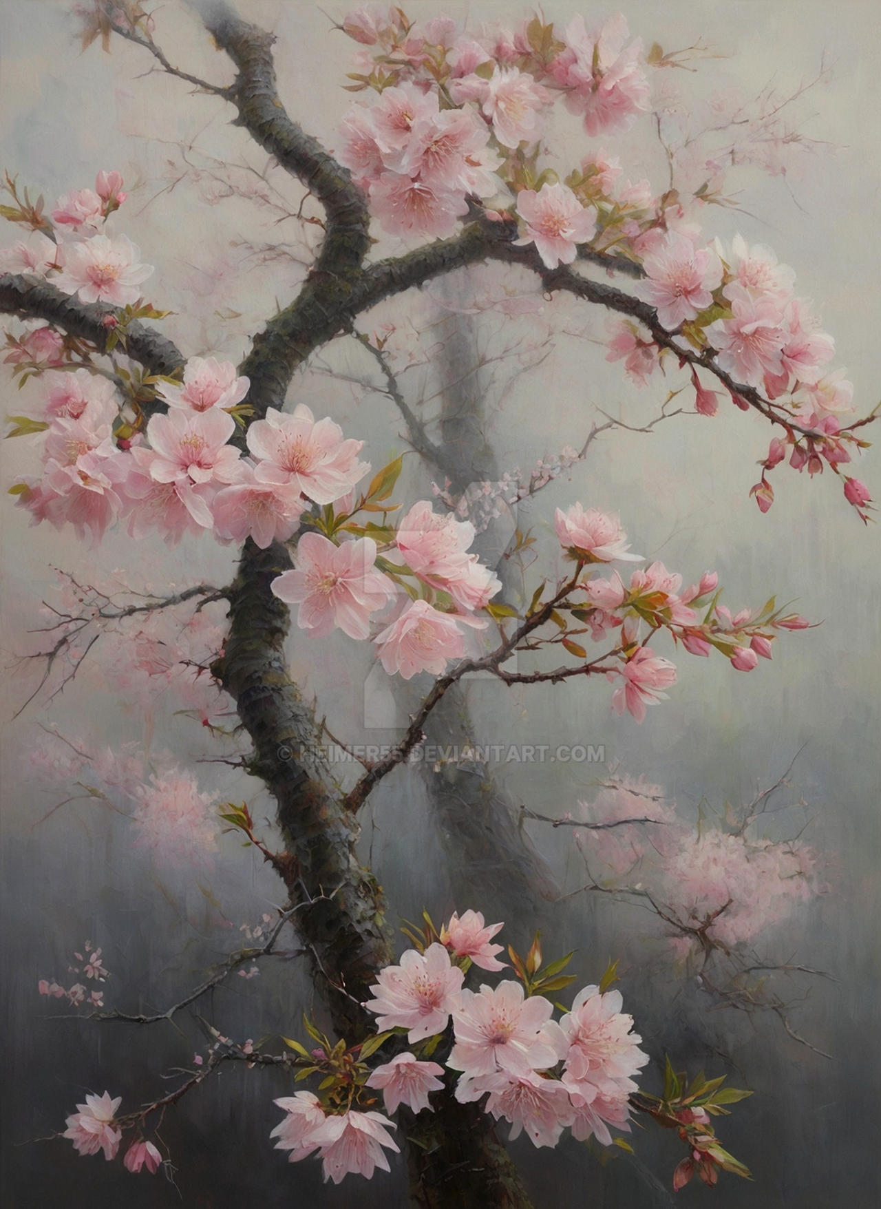 Blooming tree painting