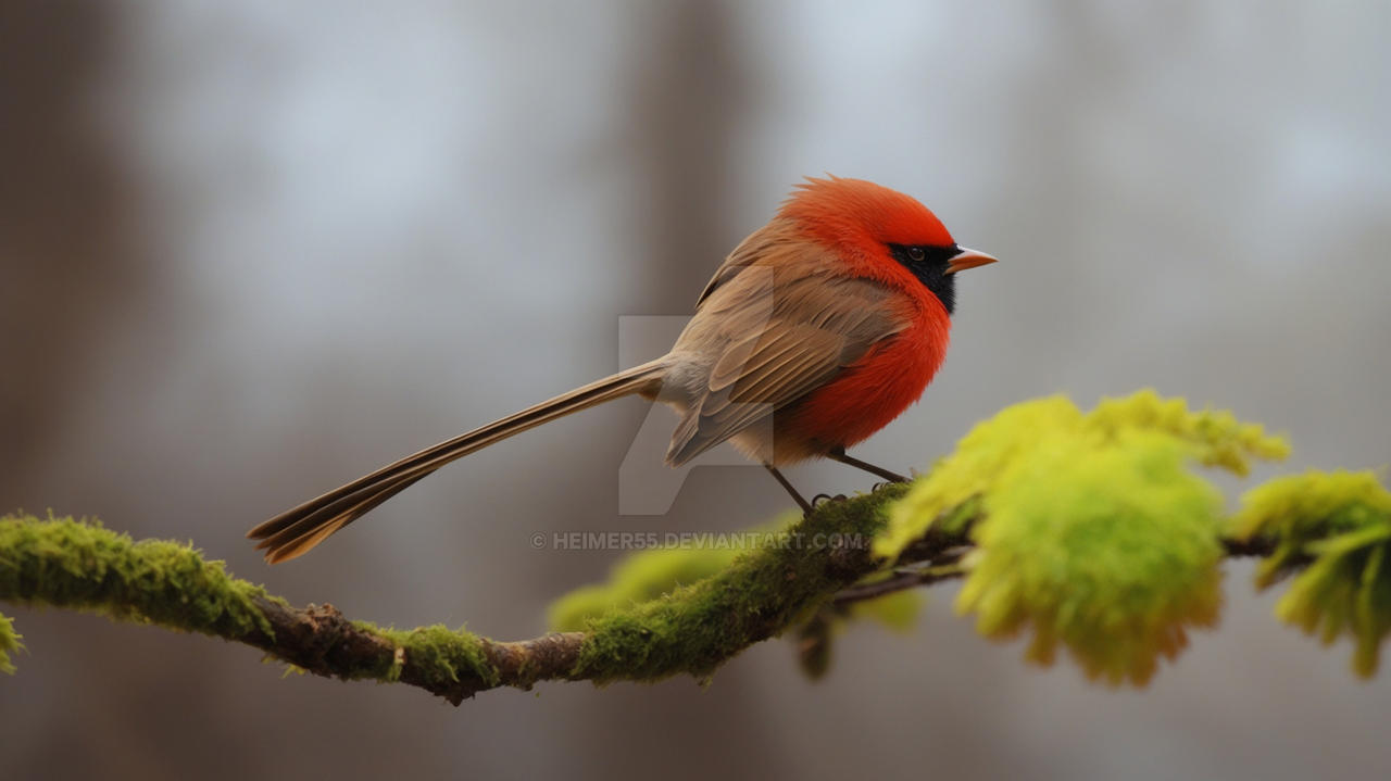 Tiny Red AI bird