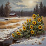 Sunflowers in the cold