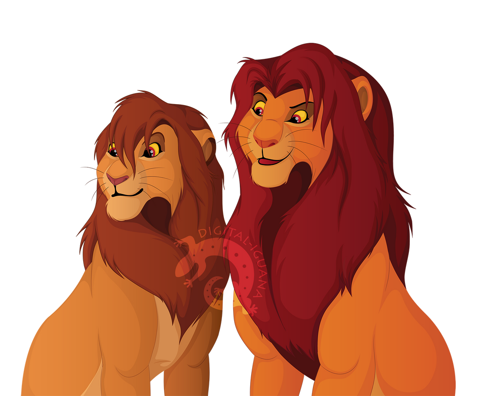 Simba and Kopa Vector by DigitalIguana