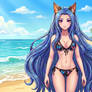 Nika in her butterfly bikini.