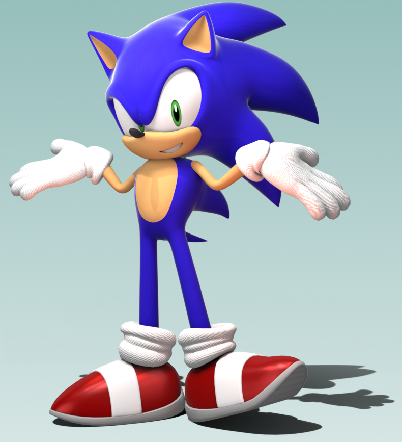 Classic Sonic Shrug Render by bandicootbrawl96 on DeviantArt