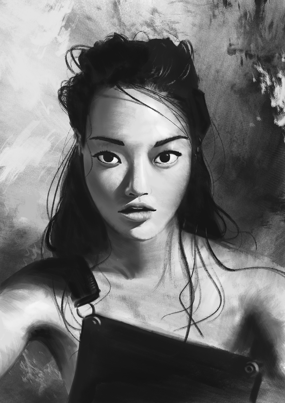 Black and white portrait study