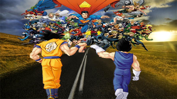  Goku y Vegeta Vs Héroes DC by goku1 on DeviantArt