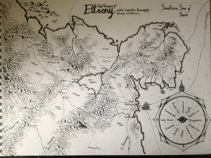 Province of Ettseny, a Hand-drawn Fanatasy Map