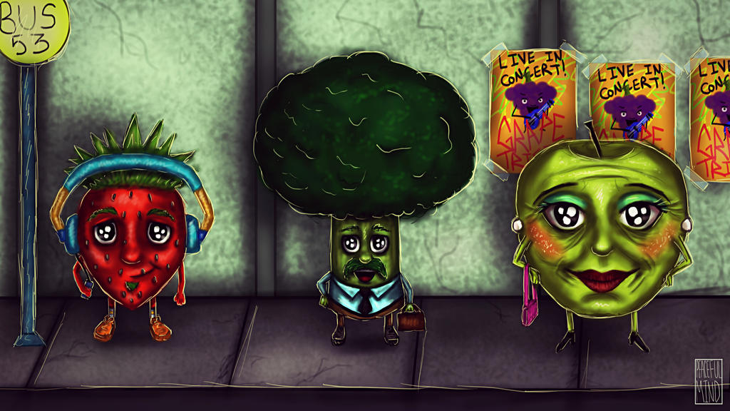 Sentient Fruit Sentient Fruit and Veg by PeacefulMindART on DeviantArt
