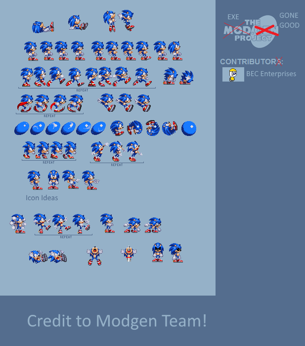 Modgen sonic After The Sequel Sprite sheet by MekanTheGuy on DeviantArt