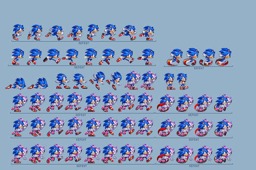 Sonic The Hedgehog (Classic) - 2015 Sprite Sheet. by Shinbaloonba
