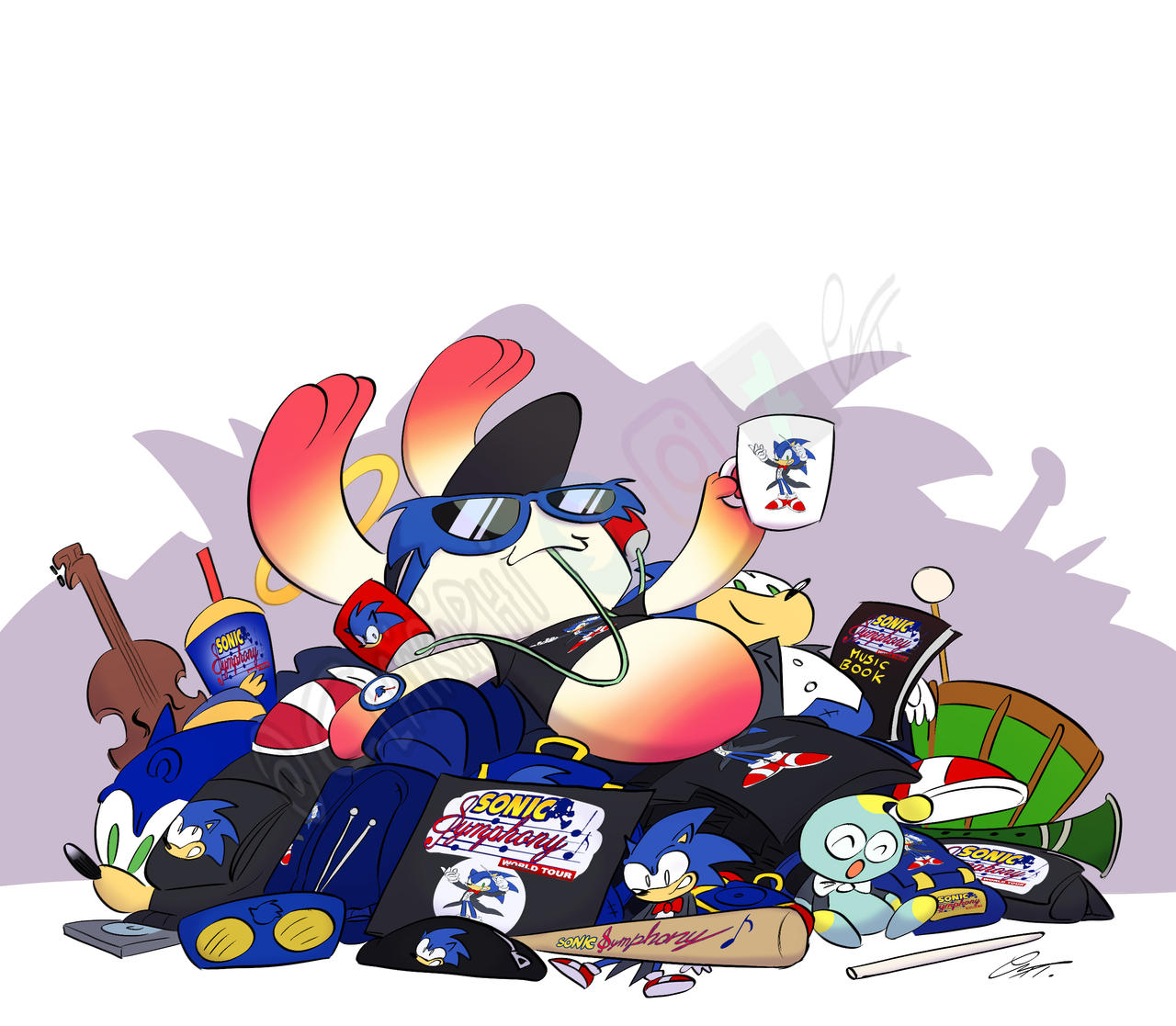 Chilling in sonic merch