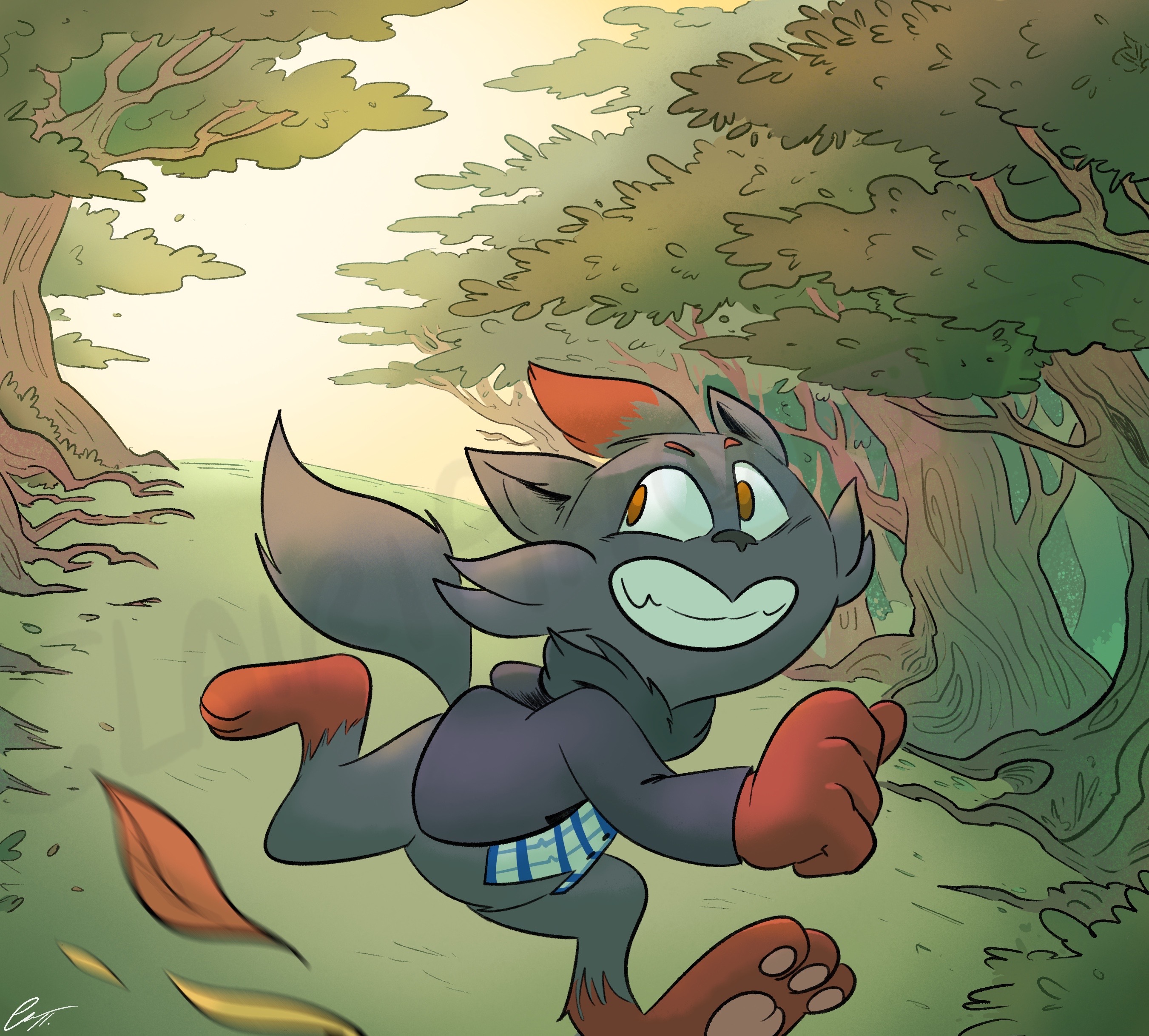 Lil bud running in e forest