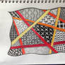 Zentangle with Warm Stripes