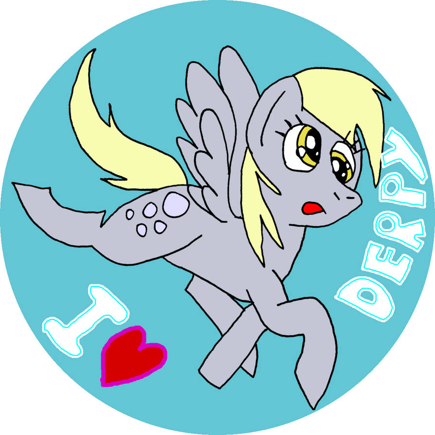 Derpy Love I Love Derpy badge 10x10cm by SabreLionKing on DeviantArt