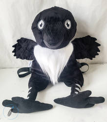 Hooded raven backpack plush