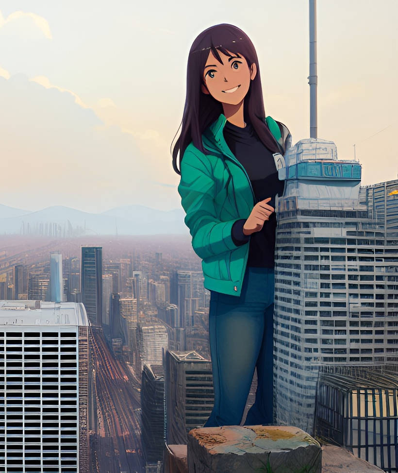 Giantess Anime (AI created) by GirlEnlarger on DeviantArt