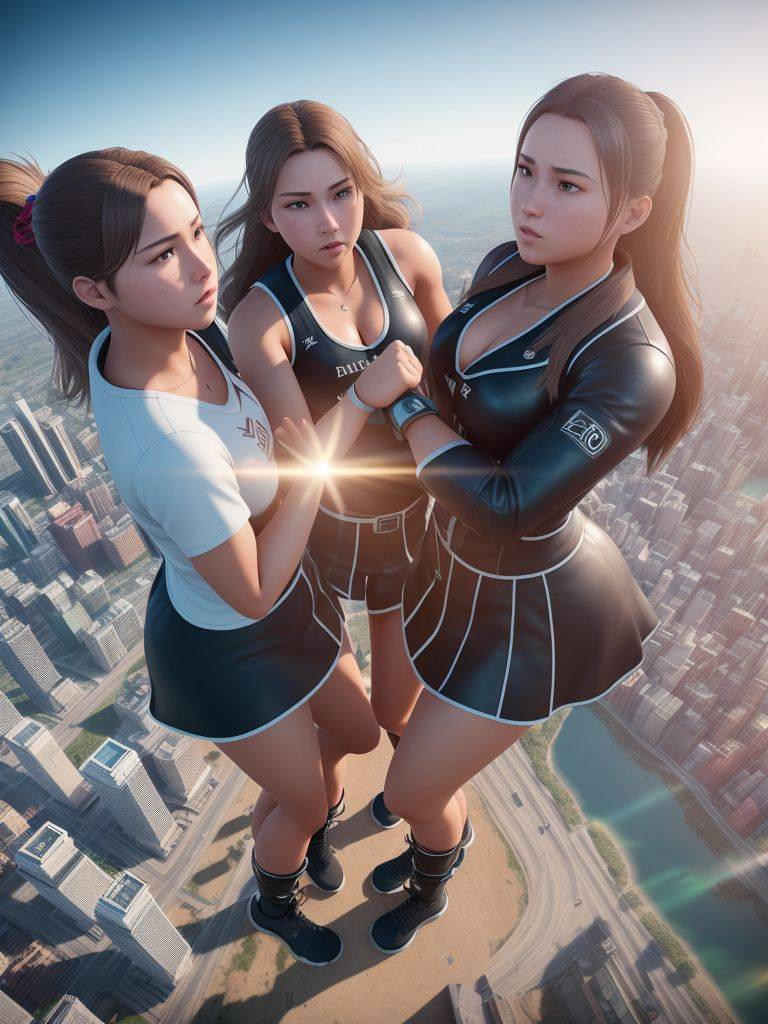 Giantess Schoolgirls (AI Art) by GirlEnlarger on DeviantArt