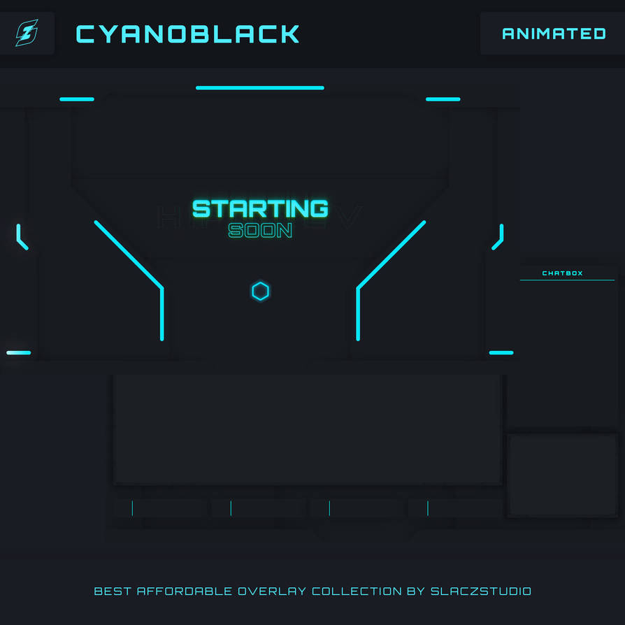 Ark Overlay Deviantart Cyanoblack - Animated Twitch Stream Overlay by slaczstudio on DeviantArt