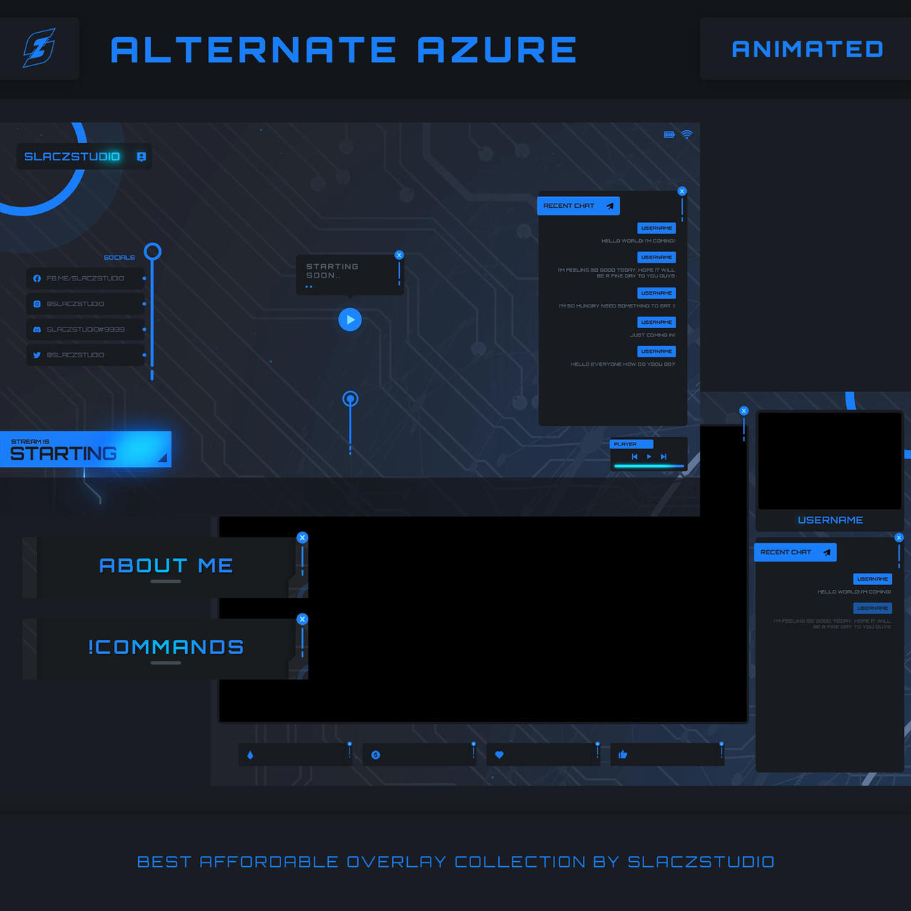 Ark Overlay Deviantart Alternate Azure - Animated Twitch Stream Overlay by slaczstudio on ...