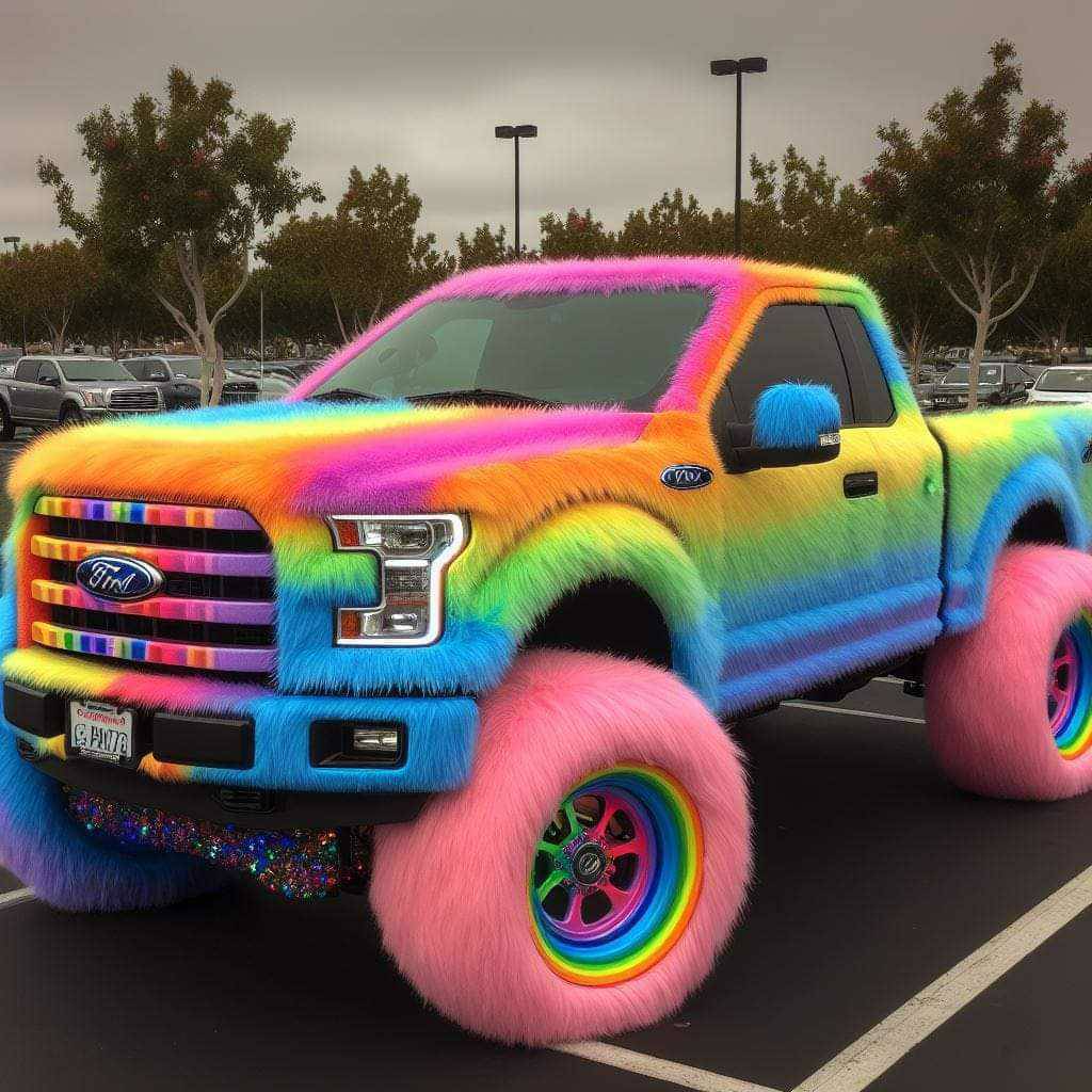Ford Raptor Ranbow Version Fluffy rainbow truck by queenElsafan2015 on DeviantArt