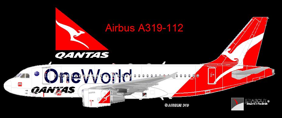 Qantas Airbus A319-112.