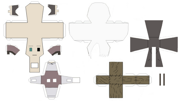 Ginko from Mushi-shi papercraft template