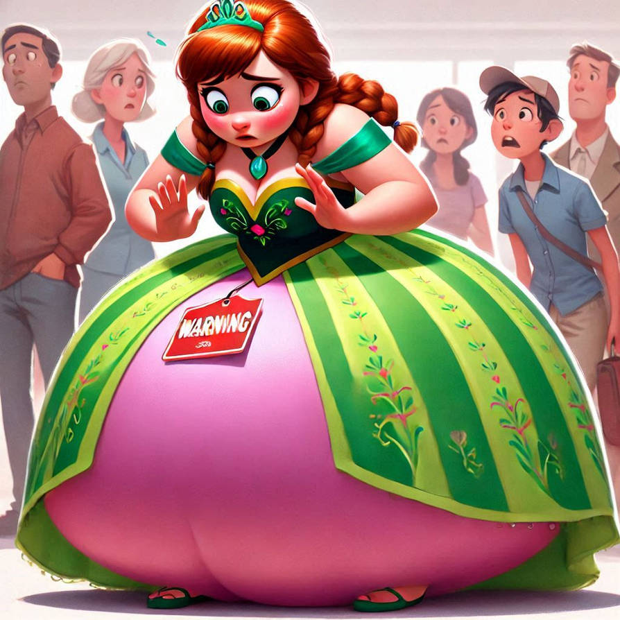 Pink Player Inflation Princess Anna pink suit inflation 4 by Strawberry7621 on DeviantArt