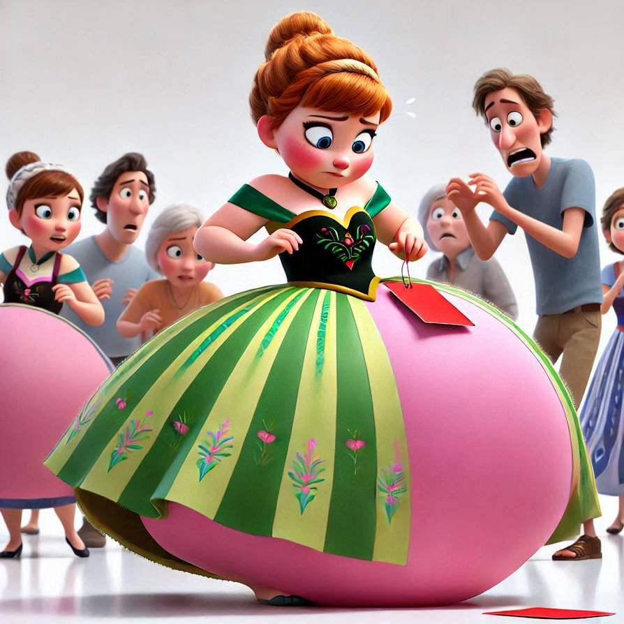 Princess Anna pink suit inflation 7 by Strawberry7621 on DeviantArt