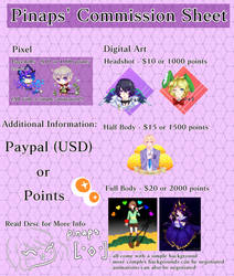 [OPEN] Commission Sheet - Paypal + Points