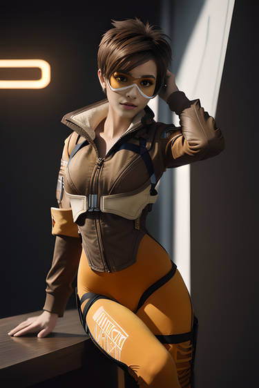 Tracer: Hey cutie by AiArtWorkhouse on DeviantArt