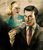 Quick watercolor: MAD MEN